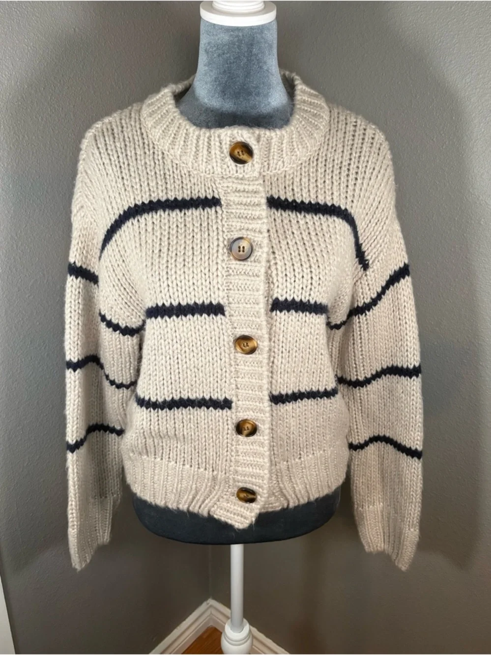 VICI Clement Striped Button-Up Knit Cardigan Sweater Size XS - Picture 4 of 13